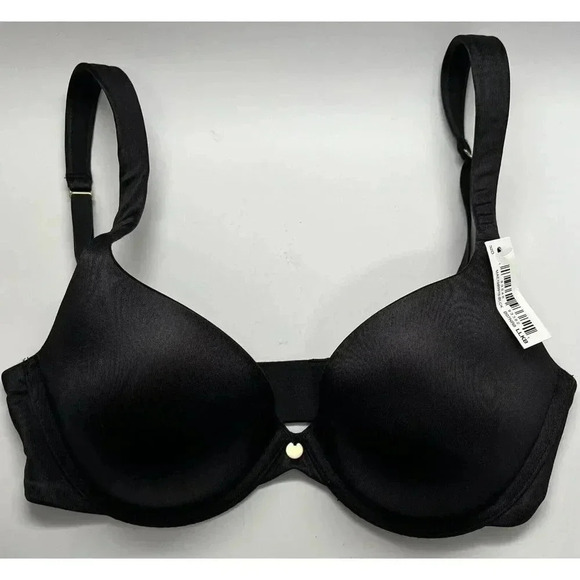NWT Mae Women's Contour Plunge Microfiber Underwire Bra Black 32D - Picture 3 of 6